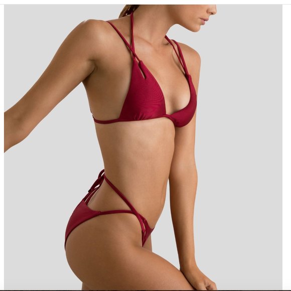 NWT GIGI C BIKINI RED ANDI BOTTOMS - Picture 3 of 5